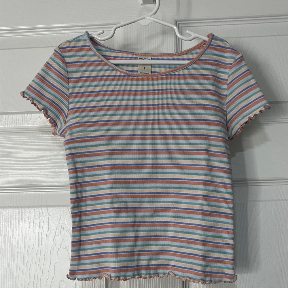 OshKosh B'gosh Pastel Multi-Striped Ribbed Short Sleeve Tee